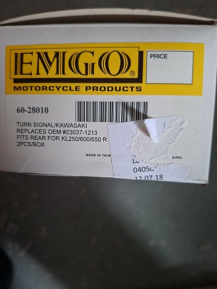Emgo 60-28010 moottoripyörän vilkku KLR600/250 takavilkku Kawasaki