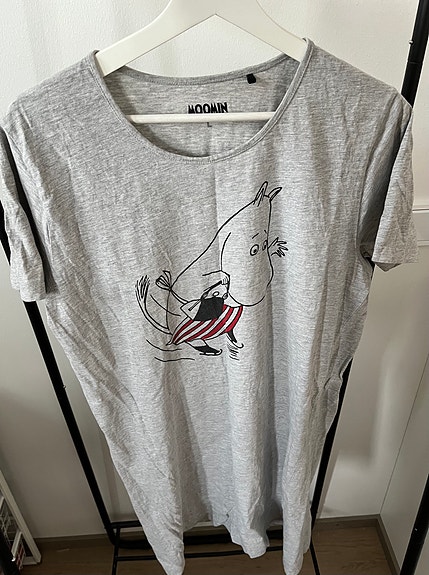 Moomin naisten yöpaita/mekko L harmaa puuvilla