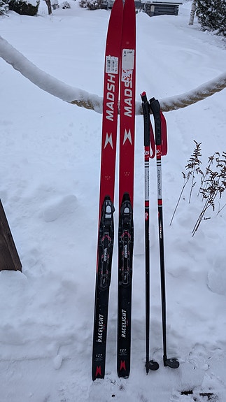 Madshus karvapohjasukset 127 cm suksipaketti