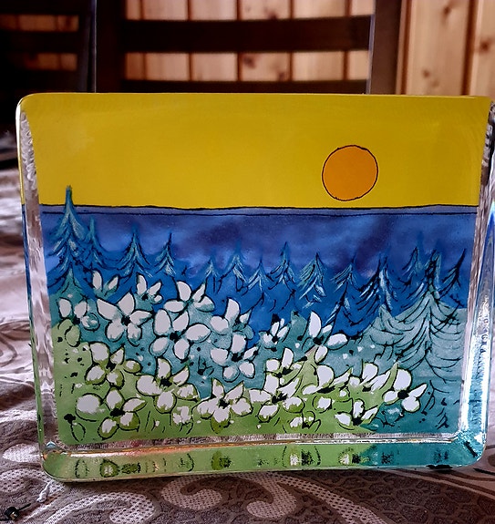 Iittala Heljä Liukko-Sundströmin Lämpö auringon-lasikortti