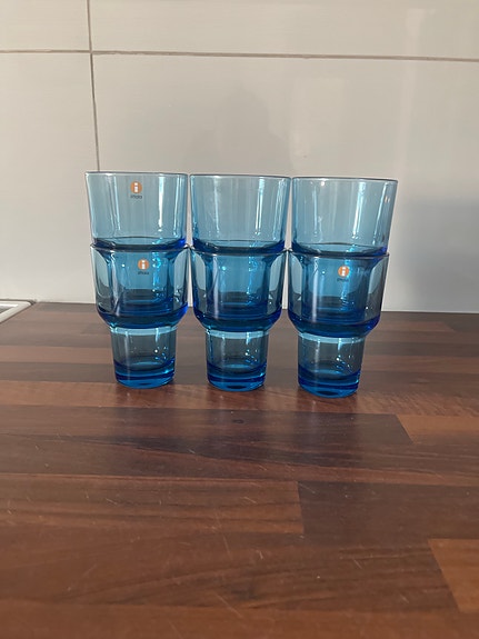 Iittala juomalasit sininen