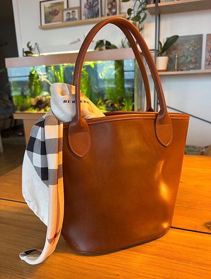 Longchamp nahkainen käsilaukku naiset ruskea