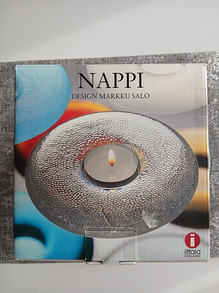 Iittala Nappi kynttiläjalka 125 mm kirkas lasi