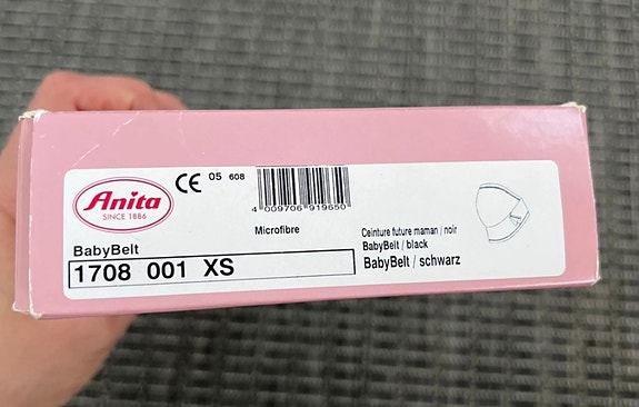 Laatikossaan oleva Anita Baby Belt tukivyö xs/s