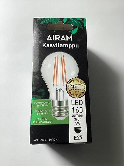 Airam kasvilamppu LED 5W E27 160 lumen