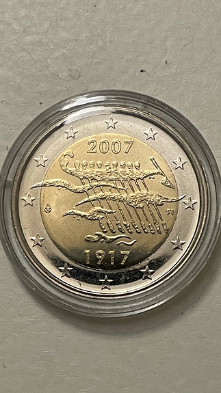 2 euroa Suomi 2007. Itsenäisyys 90 vuotta.