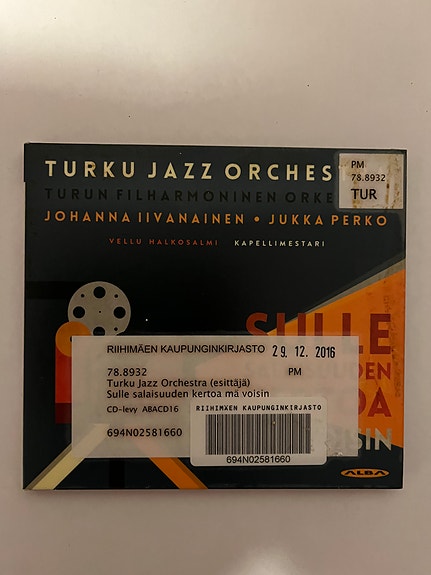 Turku Jazz Orchestra Sulle salaisuuden kertoa mä voisin CD