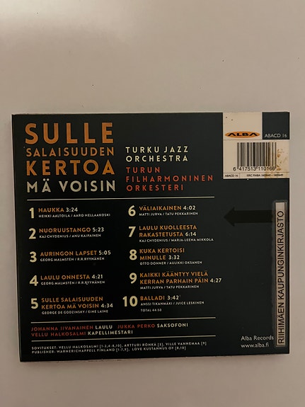 Turku Jazz Orchestra Sulle salaisuuden kertoa mä voisin CD