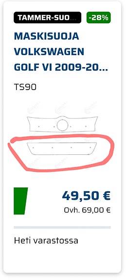 Vw Golf (2009-) maskisuoja