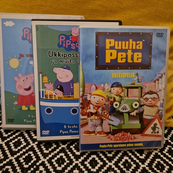 Pipsa Possu ja Puuha Pete lasten DVD 3 kpl