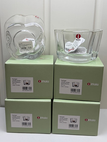 Iittala Aalto 4 kynttilälyhty kirkas lasinen 60 mm
