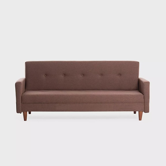 3-istuttava vuodesohva, ruskea, 200 cm leveä, kestävä, monikäyttöinen