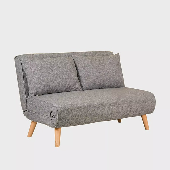 2-istuttava vuodesohva, vaaleanharmaa, 120 cm leveä, monipuolinen, kestävä