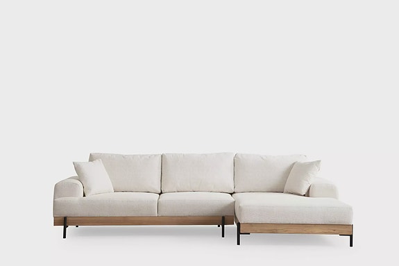 Kulmasohva, valkoinen, 280 x 170 cm, mukava, kestävä, helppohoitoinen