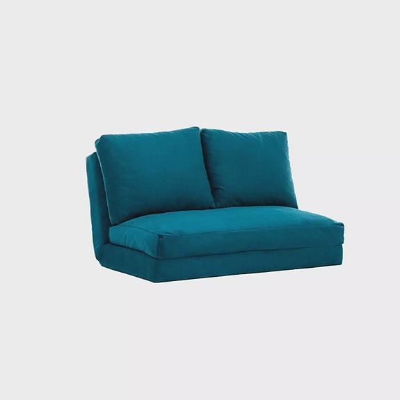 2-istuttava vuodesohva, petroolinvihreä, 185 cm leveä, 120 cm syvä, mukava, m