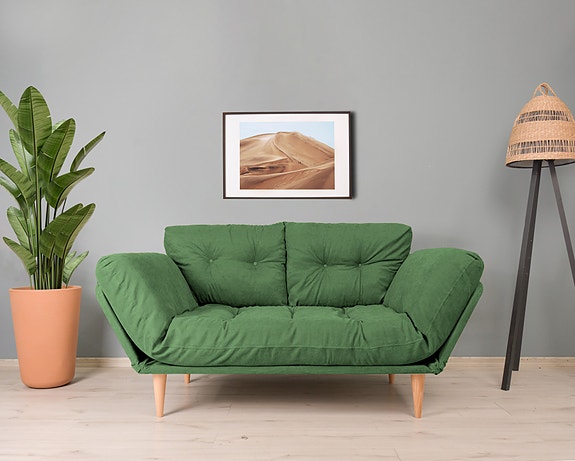 3-istuttava vuodesohva, vihreä, 200 cm x 70 cm, kestävä, mukava, monikäyttö