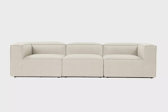 3-istuttava sohva, ecru, 297 cm leveä, kestävä, mukava