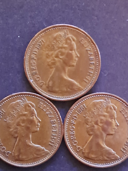 Iso-Britannia New Penny 1 pennin kolikko kuparinvärinen