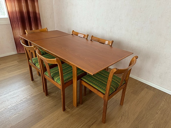 50-60- luvun vintage tiikki-ruokailuryhmä