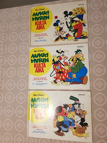 Ensipainokset Mikki Hiiren kulta-aika nro II, IV, V vuosilta 1971 - 1972 3 kpl