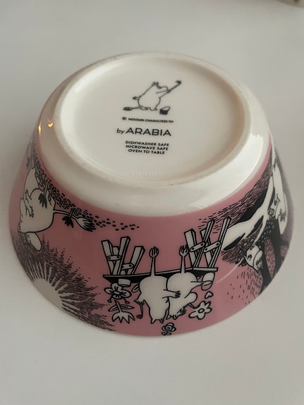 Arabia Muumi kulho vaaleanpunainen keramiikka