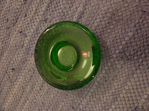 Iittala lasinen tuikkuteline Nappi vihreä