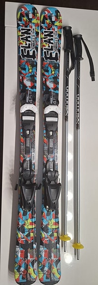 Elan sukset 120cm & Salomon sauvat 100cm