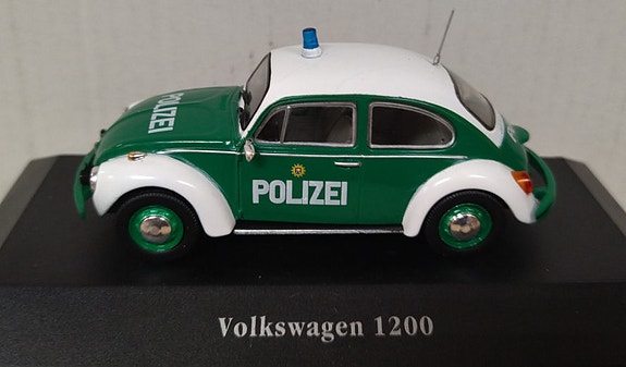 Kuplavolkkari VW 1200 poliisiauto 1/43 pienoismalli
