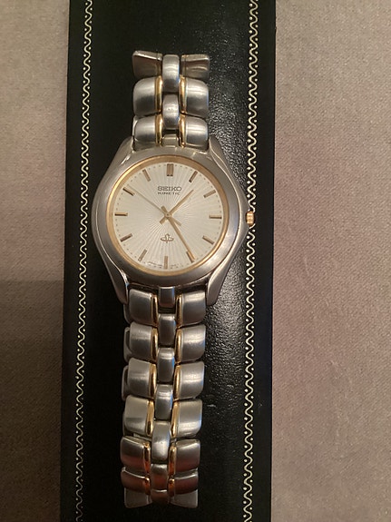 Seiko rannekello miehille kaksivärinen teräsranneke