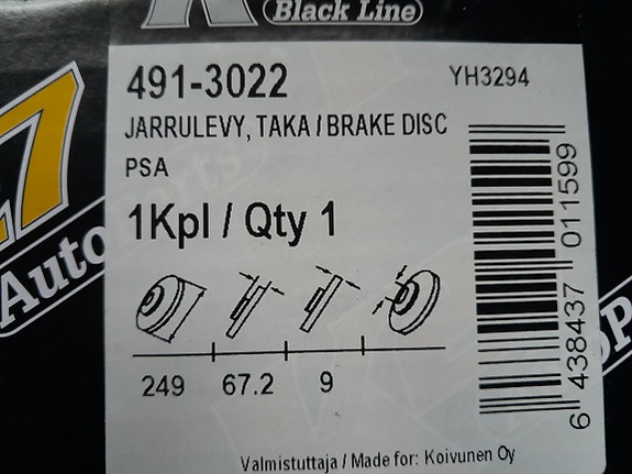 Psa Taka jarrulevyt   2 kpl.