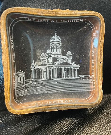 Vintage tuhkakuppi Helsinki Suurkirkko