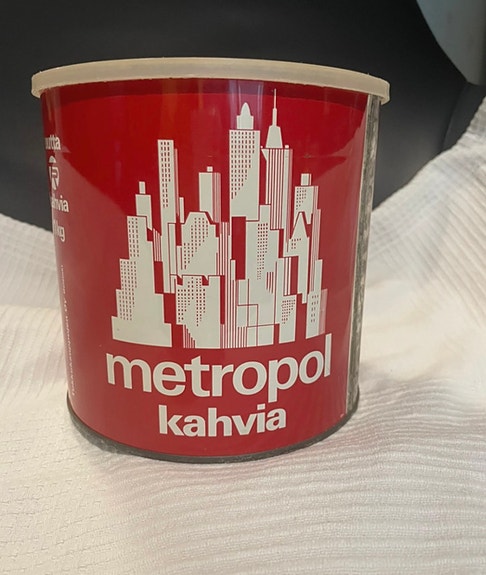 Vintage metropol kahvia peltipurkki