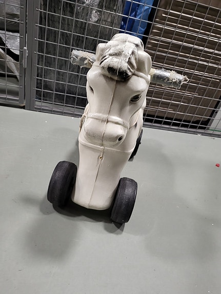 Lasten retro hevonen potkupyörä valkoinen.