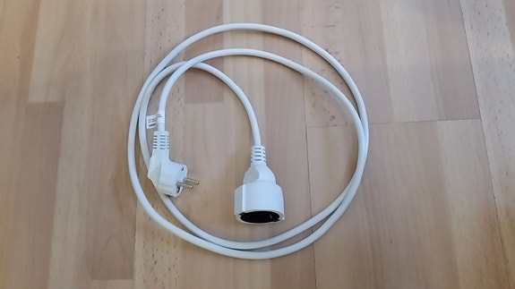 Jatkojohto maadoitettu valkoinen 2m 1-osainen 16A 250Vac
