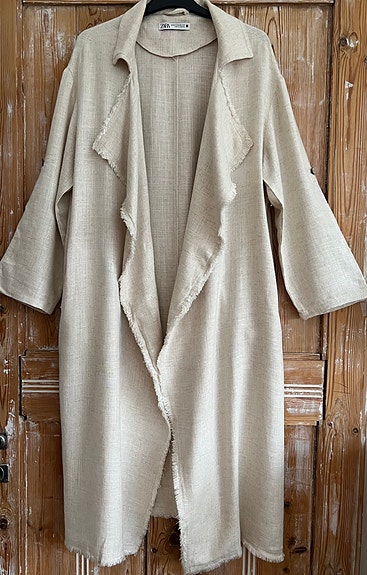 Zara kevät-kesätakki viskoosi-pellavaa, XS-S, oversize