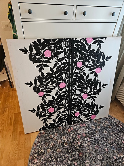 Marimekko Ruusupuu teetetty kangastaulu