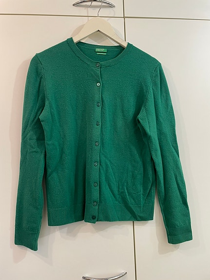Vihreä Benetton neuletakki villatakki