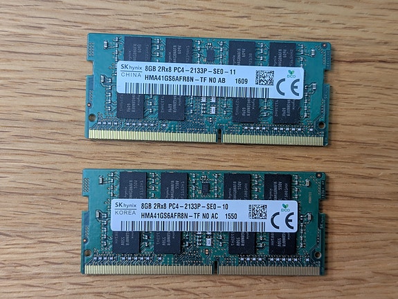 SK Hynix 16GB (2x8GB) DDR4 2133MHz SO-DIMM 2Rx8 - läppärimuistia