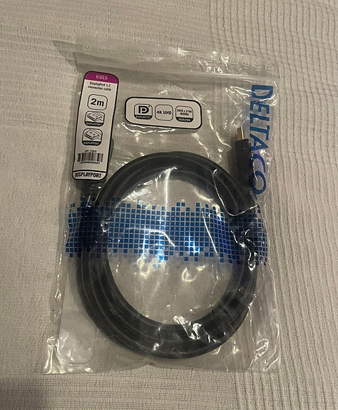 Deltaco DisplayPort-kaapeli 2m