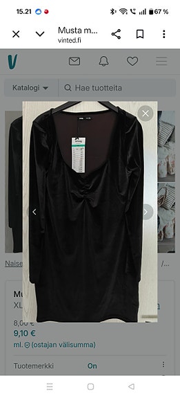 Naisten musta mekko XL