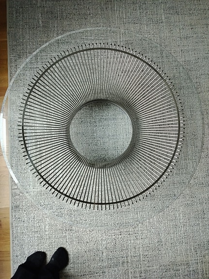 Platner 1957- sarjan Lasinen design sohvapöytä