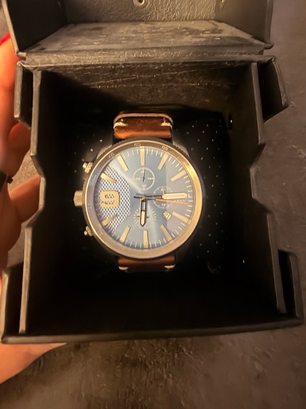 DIESEL CHRONOGRAPH DZ4443 KELLO SININEN / NAHKA
