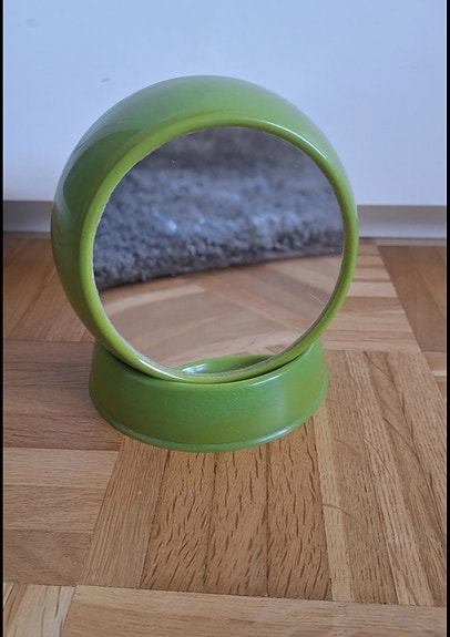Upea lime vihreä aito retro 70 luvun peili pöytäpeili