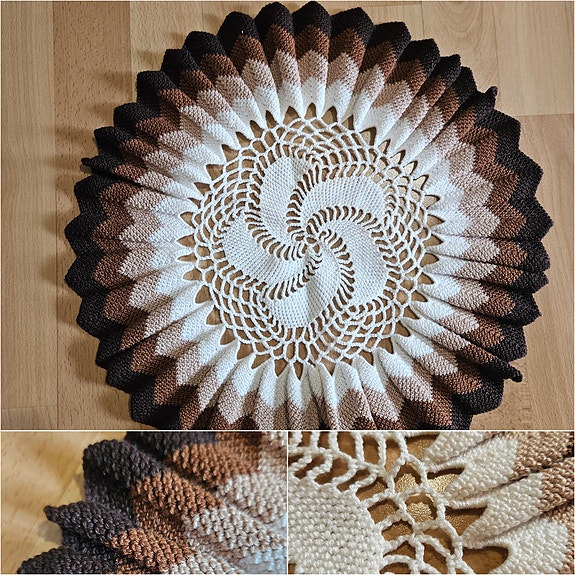 Upea liina virkattu sisustus sunburst ruffle