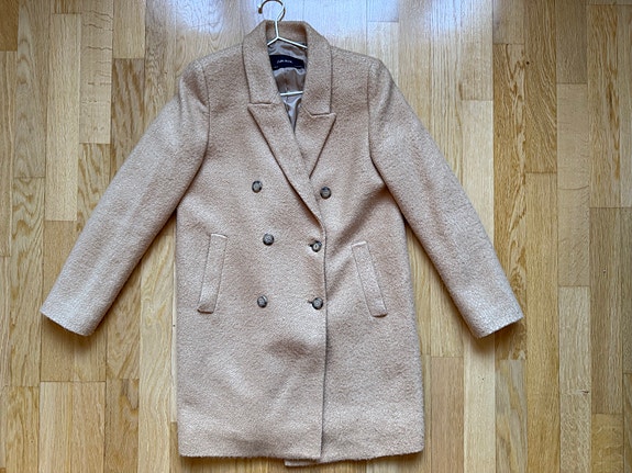 Zara beige villakangastakki koko M