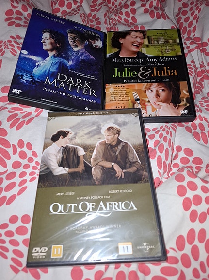 Kolme Meryl Streepin dvd-elokuvia