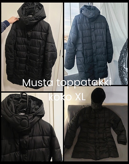 Musta toppatakki, Seppälä Woman, koko XL