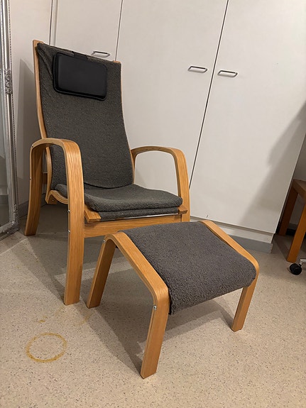 Nojatuoli + rahi BALKA harmaa/tammi (Kamppi)