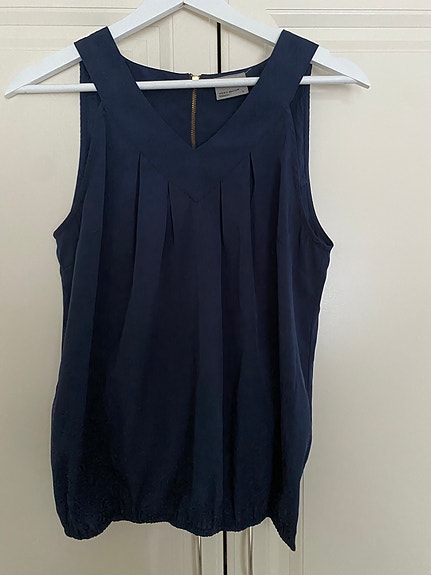 Vero Moda hihaton toppi S sininen satiini
