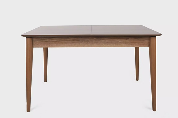 Laajennettava Ruokapöytä, Pähkinä, 100% MDF, Muovijalat, 130/165x75x80 cm, K